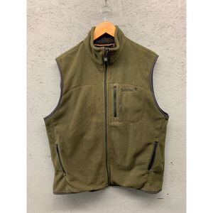 Timberland Fleece Brown Vest Full Zip Pockets Mens‎ Large Hiking Hunting